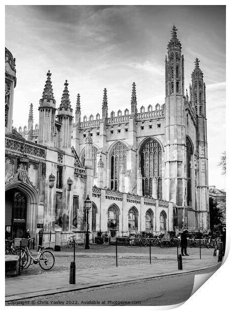 King’s College, Cambridge Print by Chris Yaxley