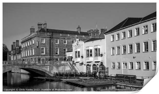 River Cam, Cambridge city centre Print by Chris Yaxley