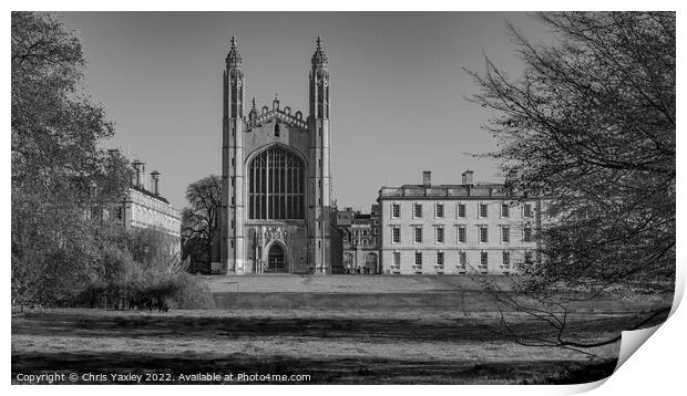 King’s College in the city of Cambridge Print by Chris Yaxley