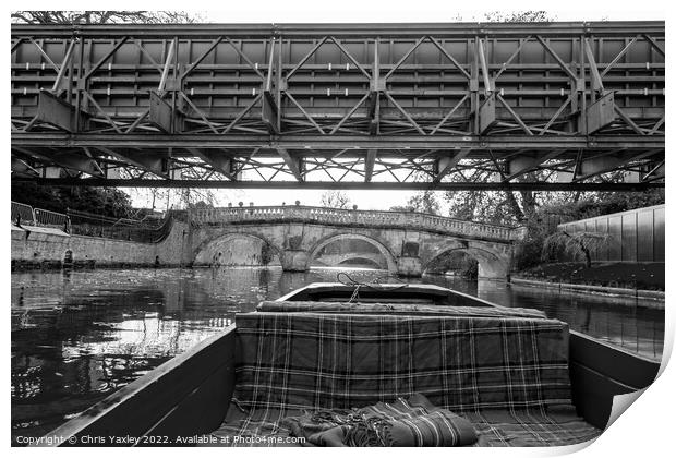 Clare Bridge over the River Cam on the city of Cambridge Print by Chris Yaxley