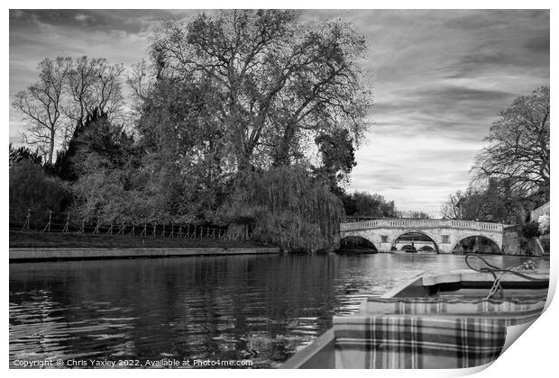 Punting down Cambridge Backs Print by Chris Yaxley