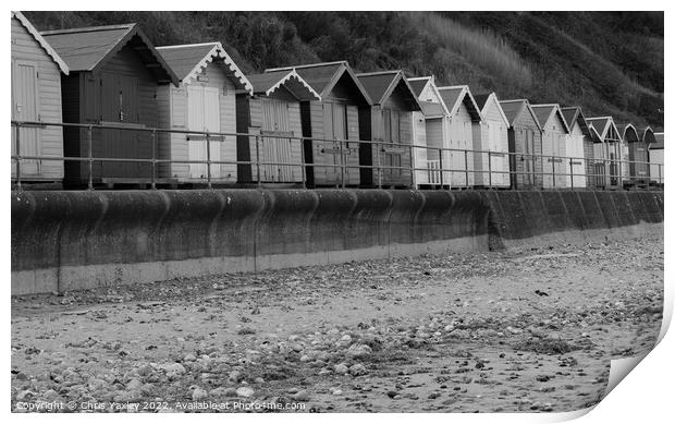 Cromer beach huts, Norfolk Coast Print by Chris Yaxley