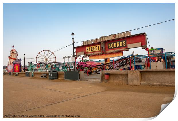 Coastal funfair Print by Chris Yaxley