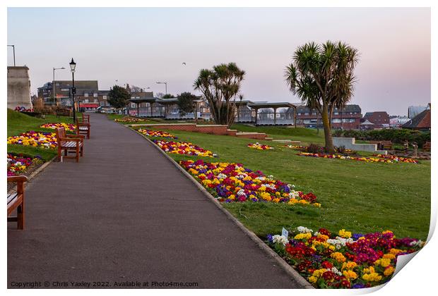 Esplanade Gardens, Hunstanton Print by Chris Yaxley