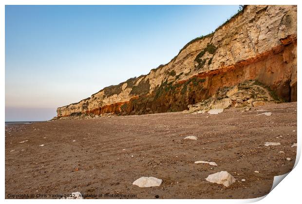 North Norfolk Red & White cliffs Print by Chris Yaxley