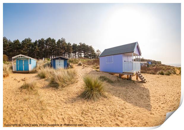 Hunstanton beach huts Print by Chris Yaxley