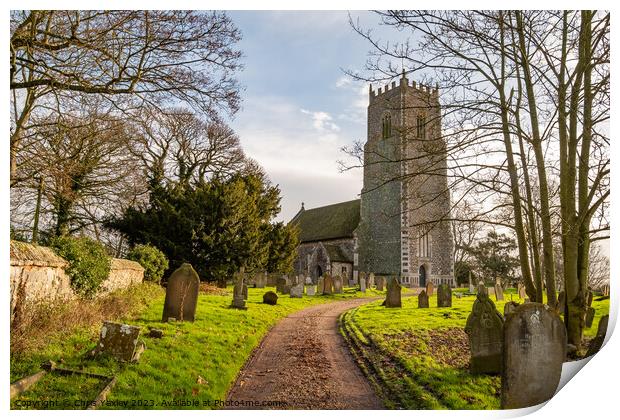 St John the Baptist church, Reedham Print by Chris Yaxley