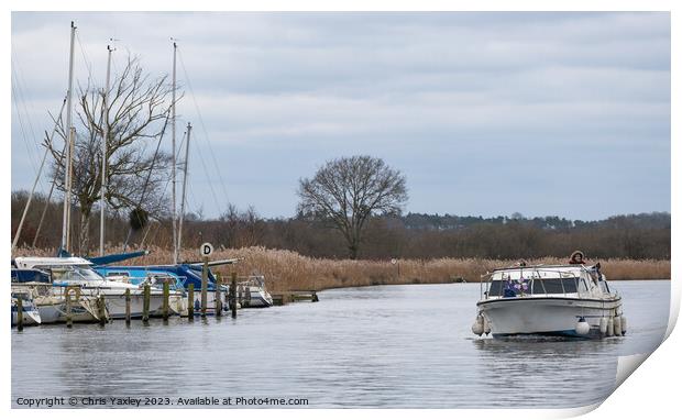 Touring the River Bure, Norfolk Broads Print by Chris Yaxley