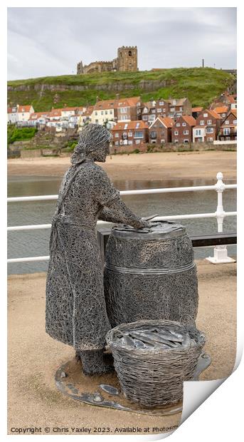 Herring Girl statue, Whitby Print by Chris Yaxley