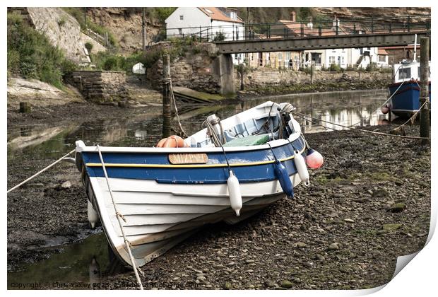 Staithes fishing boat Print by Chris Yaxley