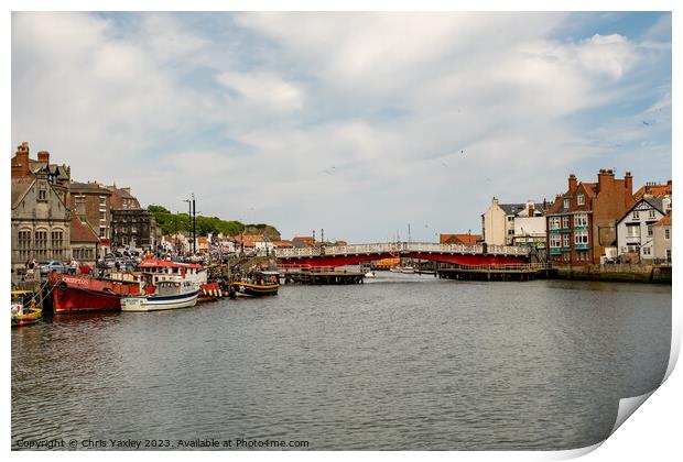 The River in the seaside town of Whitby, North Yorkshire Print by Chris Yaxley