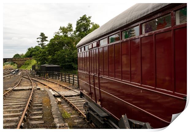 Traditional railway carriage on the North York Moors Railway Print by Chris Yaxley