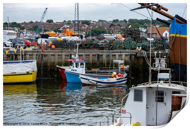 Fishing gear in Whitby, North Yorkshire Print by Chris Yaxley