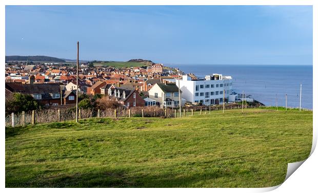 View over Sheringham, Norfolk coast Print by Chris Yaxley