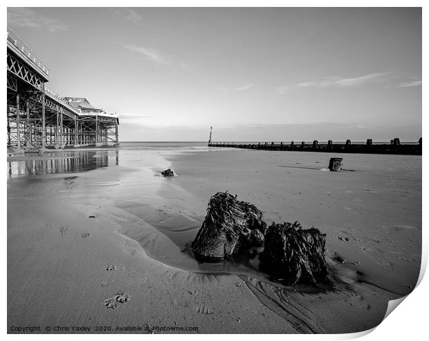 Cromer Beach on a calm winters day Print by Chris Yaxley