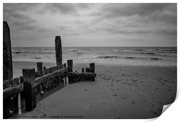 Norfolk coast protection Print by Chris Yaxley