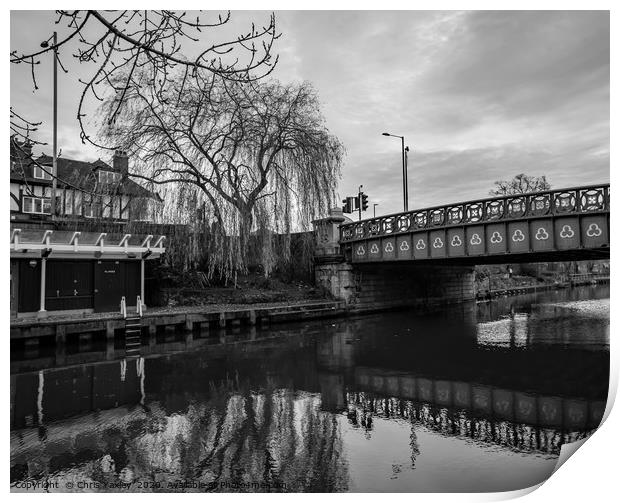 Foundry Bridge crossing, River Wensum, Norwich Print by Chris Yaxley