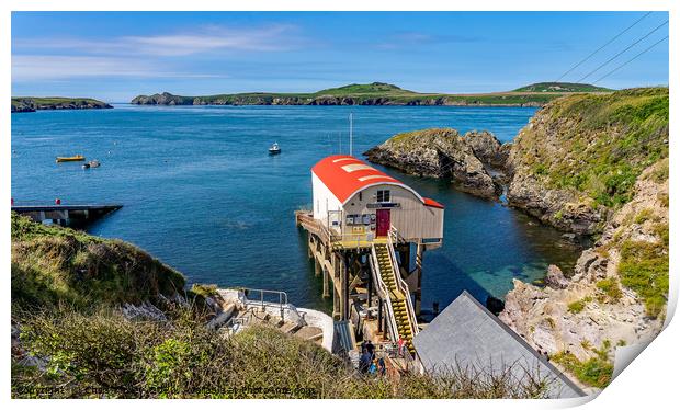 New RNLI lifeboat station in St Justinians, Wales Print by Chris Yaxley