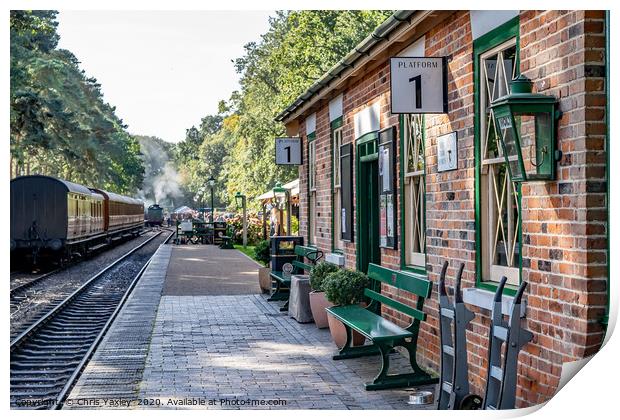 The end of the Poppy Line at Holt train station Print by Chris Yaxley