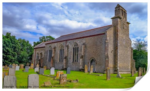 St Peter's Church in Smallburgh, Norfolk Print by Chris Yaxley