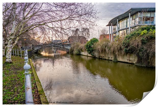 Walk along along the River Wensum, Norwich Print by Chris Yaxley