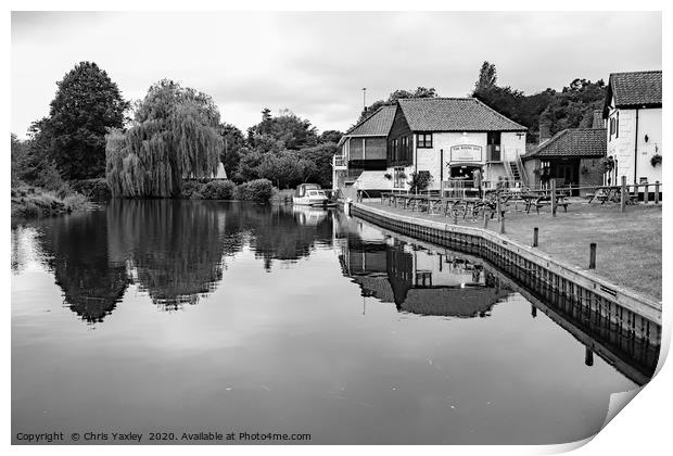 Rising Sun Pub on the bank of the River Bure Print by Chris Yaxley