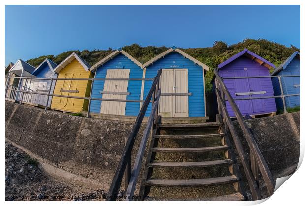 North Norfolk beach huts in the seaside town of Cr Print by Chris Yaxley