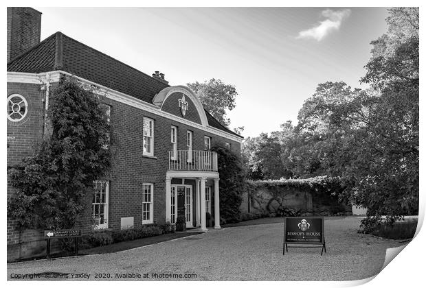 Bishop's House in the Cathedral Close, Norwich Print by Chris Yaxley