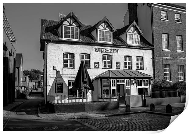 Wig & Pen pub, Norwich Print by Chris Yaxley