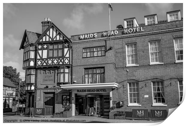 Maids Head Hotel, Norwich - The oldest hotel in th Print by Chris Yaxley