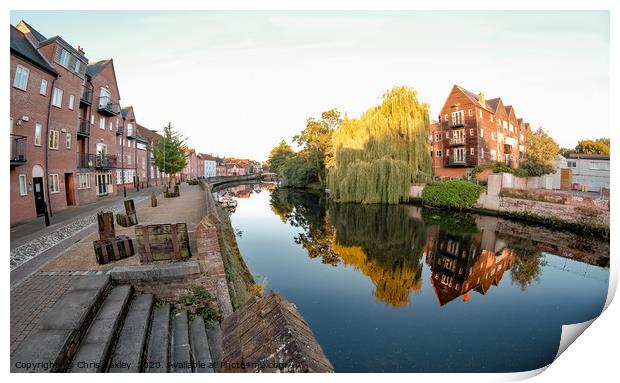 A view along Quayside and the River Wensum Print by Chris Yaxley