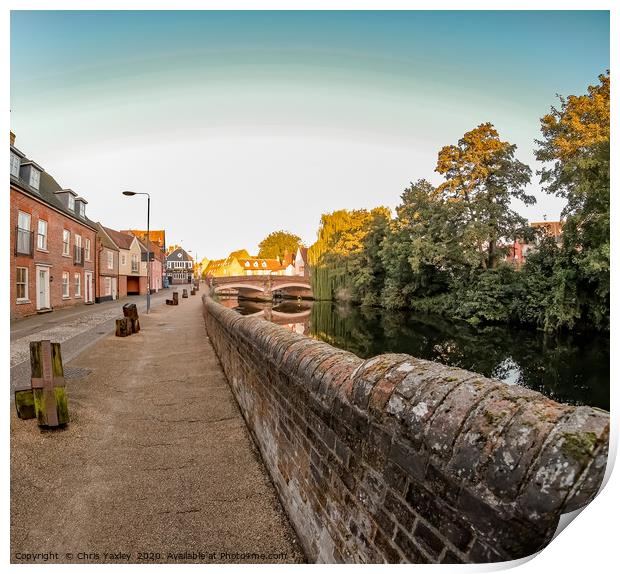 View along Quayside and the River Wensum in the ci Print by Chris Yaxley