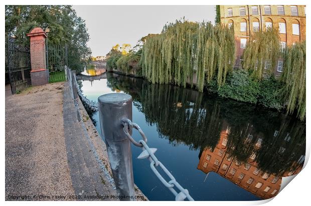 Wide angle view of the footpath along the River We Print by Chris Yaxley