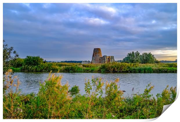 St Benet's Abbey on the River Bure, Norfolk Print by Chris Yaxley