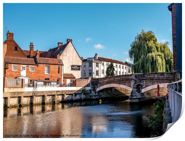 A view towards Fye Bridge and the Mischief pub, No Print by Chris Yaxley