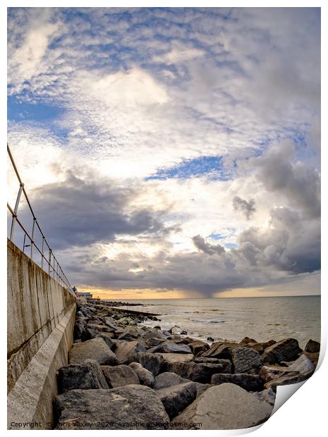 Storm clouds over the North Norfolk coast Print by Chris Yaxley