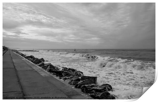 High tide at Cart Gap on the North Norfolk coast b Print by Chris Yaxley