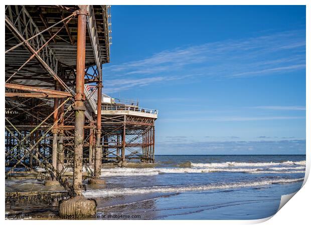 The Victorian pier on Cromer beach Print by Chris Yaxley