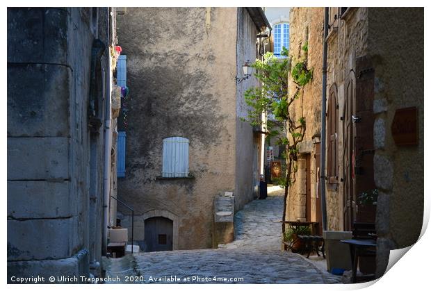 Typical french narrow street Print by Ulrich Trappschuh