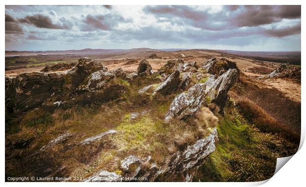 Roc'h Trevezel, one of the mountains in the Finistère National park Print by Laurent Renault