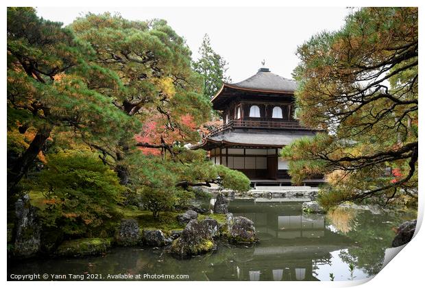 Ginkaku-ji Silver Pavilion during the autumn season in Kyoto Print by Yann Tang