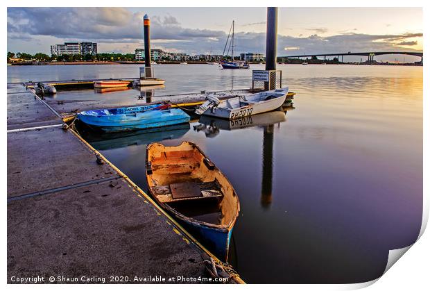 Brisbane River Boats Print by Shaun Carling