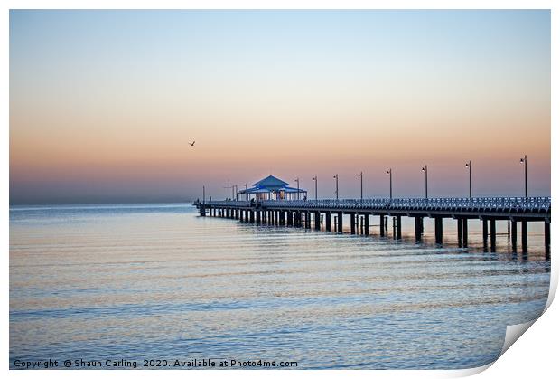 Sunrise Over The Shornecliffe Pier Print by Shaun Carling