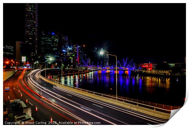 Brisbane City Expressway Print by Shaun Carling