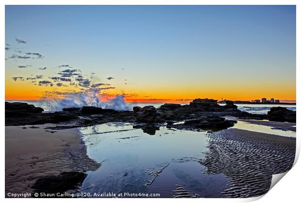 Mooloolaba Beach Sunrise Print by Shaun Carling