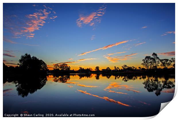 Sunset Over Lake Apex Print by Shaun Carling