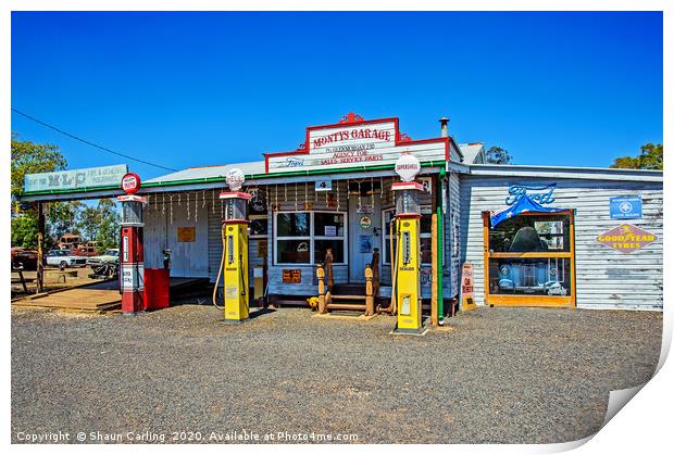 Montys Garage At Glenmorgan Print by Shaun Carling