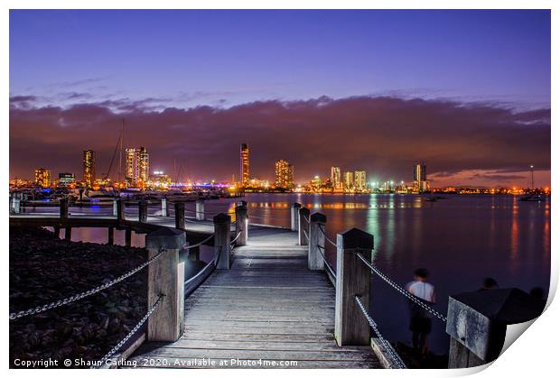 Southport Nightscape Print by Shaun Carling