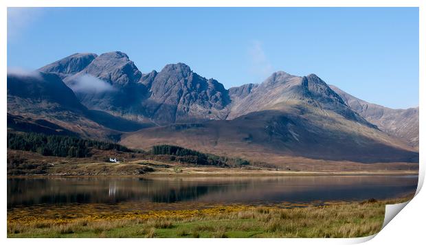 Black Cuillins across Loch Slapin  from Torrin  Print by Eileen Wilkinson ARPS EFIAP