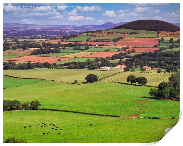North Yorkshire Countryside, England Print by Navin Mistry